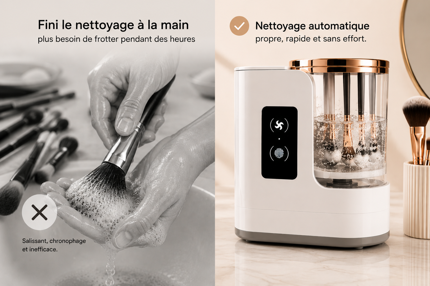 Nettoyeur électrique de pinceaux Pürelle – Propres en minutes